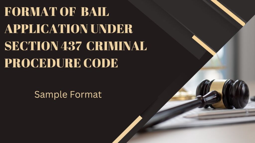 Bail Application Format | Sample bail Application