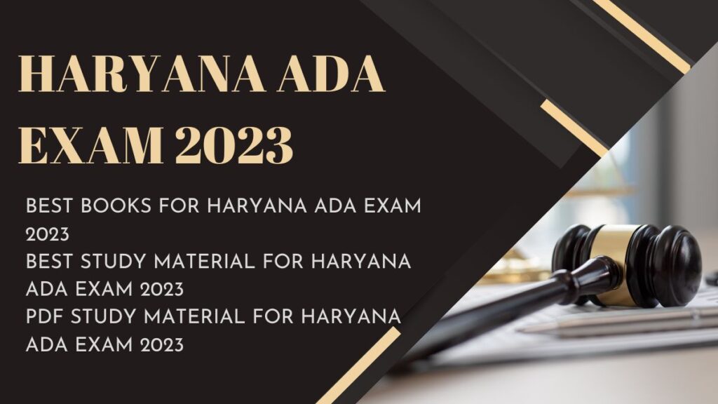 Best Book for Haryana ADA Exam 2023. Haryana ADA Study Material 2023