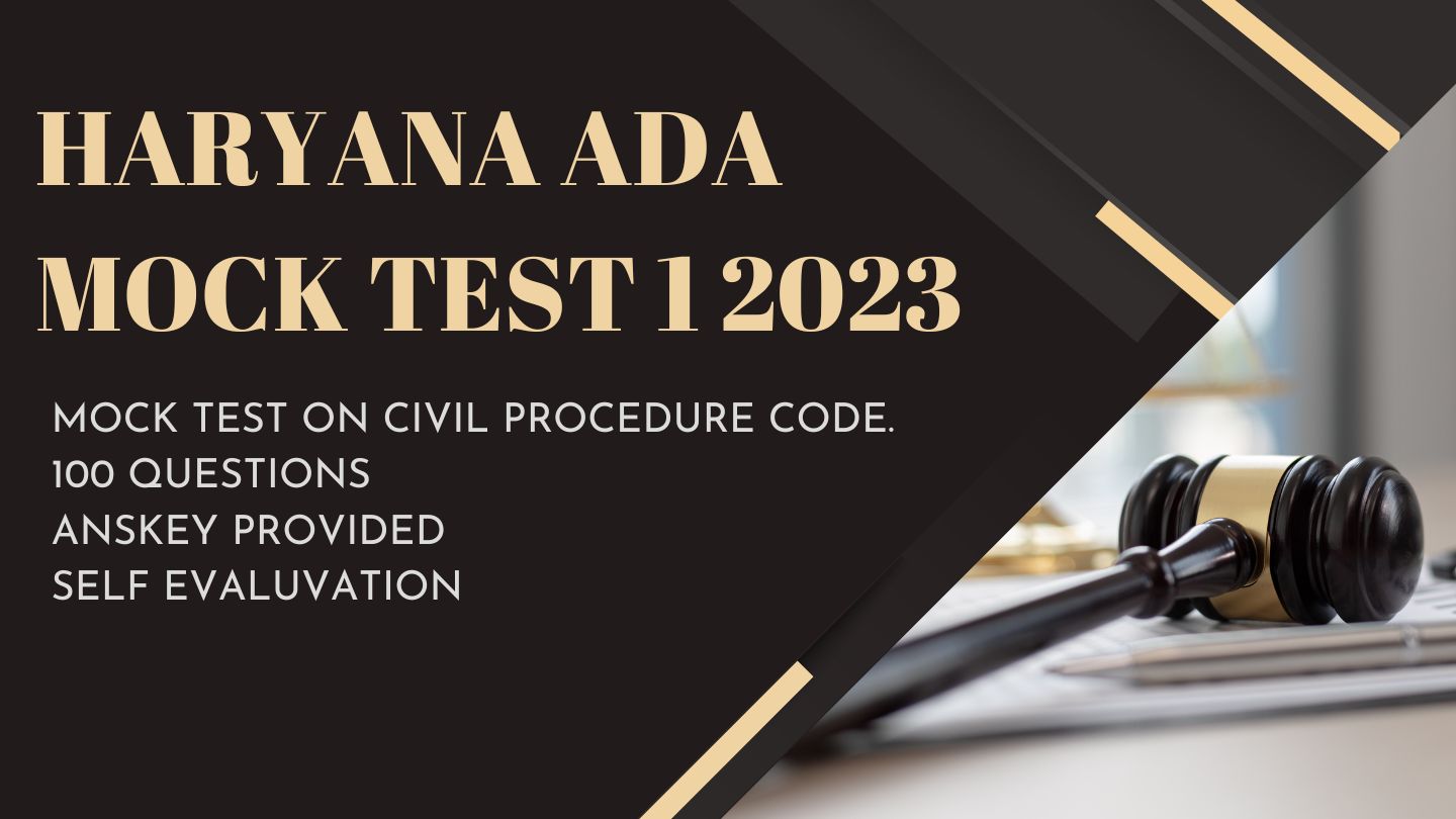 Haryana ADA Mock Test 2023 - Legal Jurist